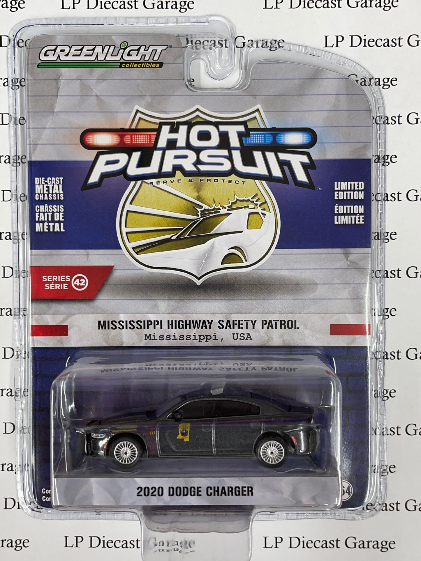 GREENLIGHT 2020 Dodge Charger Mississippi Highway Patrol Police "Hot Pursuit" 1:64 Diecast