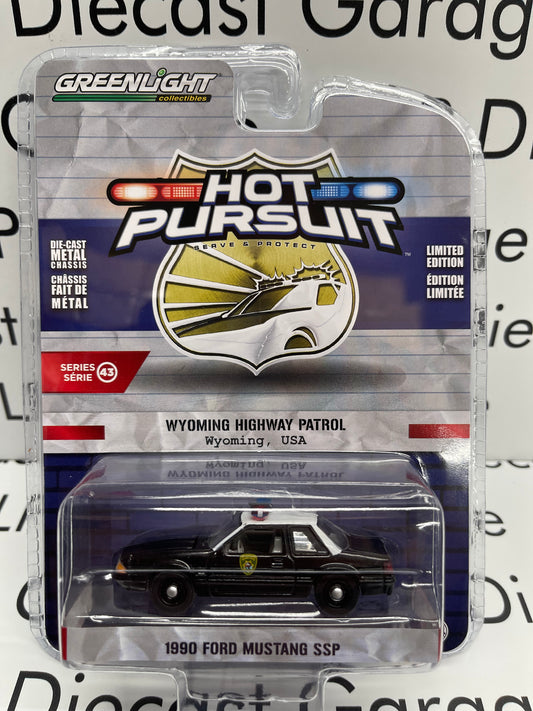 GREENLIGHT 1990 Ford Mustang SSP Wyoming Highway Patrol 1:64 Diecast Hot Pursuit