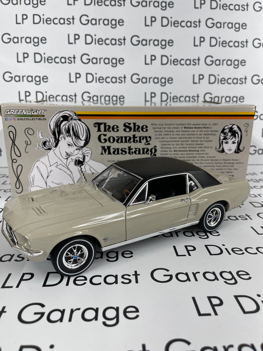 GREENLIGHT 1967 Ford Mustang Coupe Autumn Smoke She Country Special 1:18 Diecast