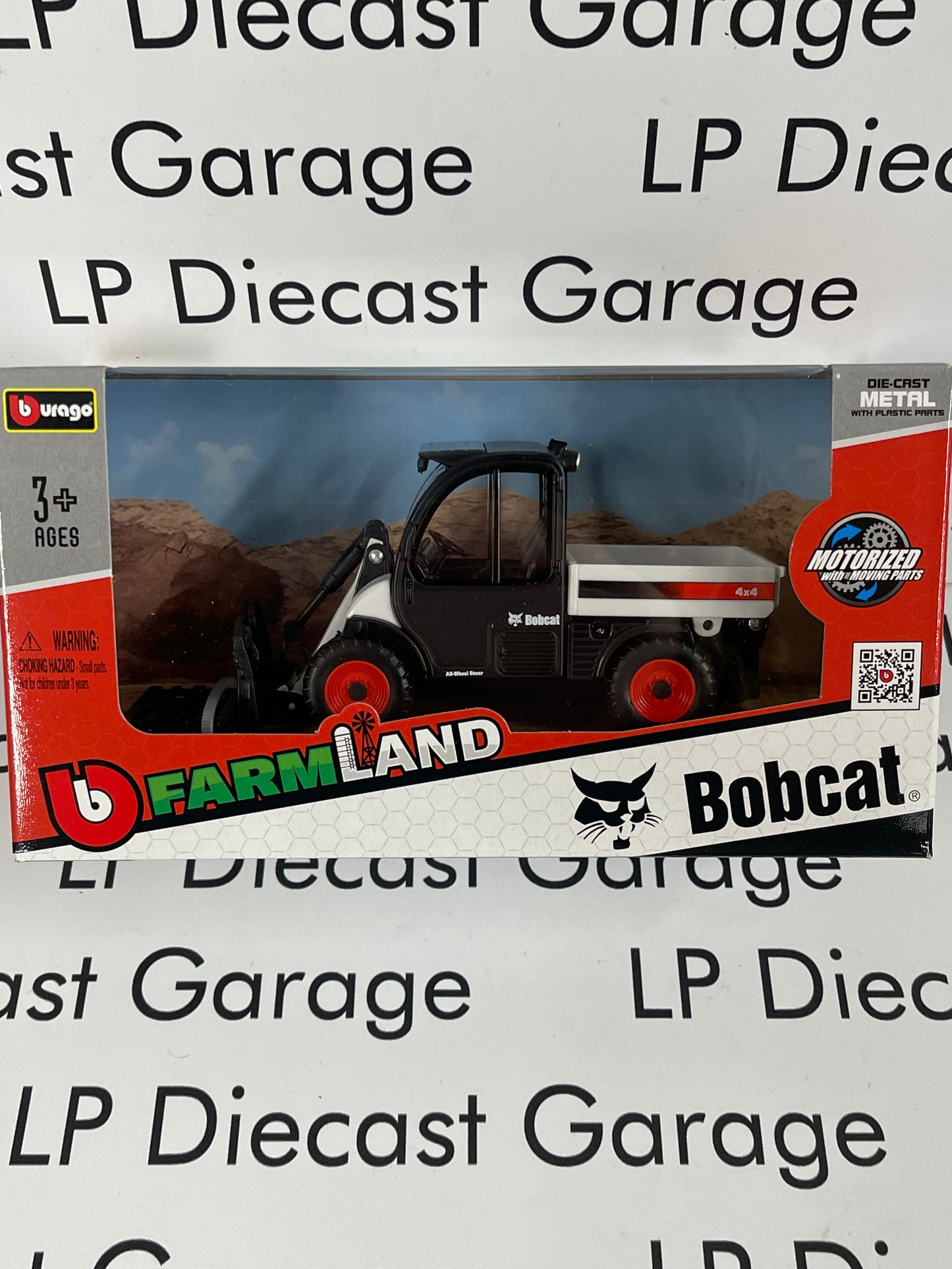 BBURAGO Farmland Bobcat Toolcat 5600 w/ Pallet Forks Approx 5" Long 1:32 Diecast
