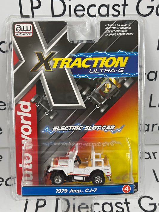 AUTO WORLD 1979 Jeep CJ-7 Renegade White  Xtraction Ultra G Slot Car