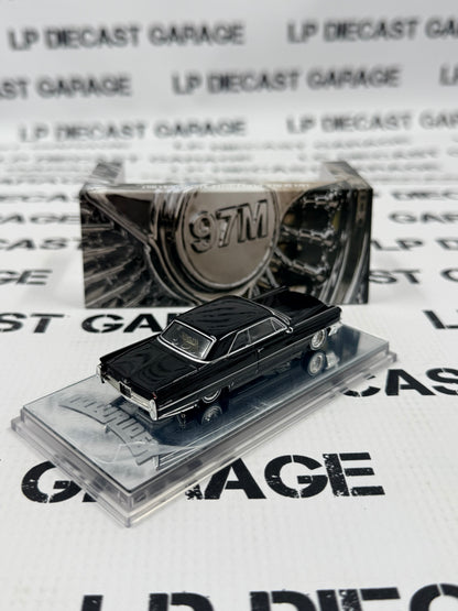 97M Custom Lowriders 1964 Cadillac Coupe Deville Black 1:64 Diecast Adjustable Suspension