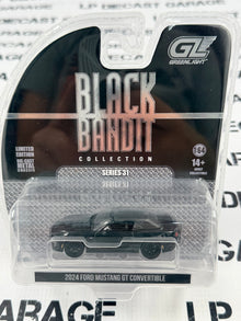 GREENLIGHT 2024 Ford Mustang GT Convertible 1:64 Diecast Black Bandit