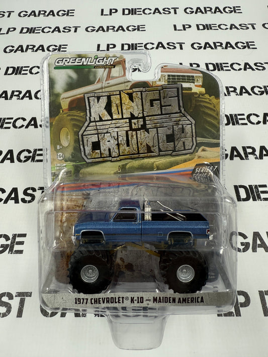 GREENLIGHT 1977 Chevrolet K-10 Maiden America 1:64 Diecast King of Crunch