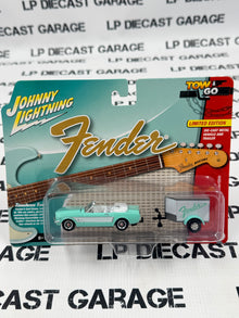 JOHNNY LIGHTNING 1965 Ford Mustang w/ Trailer Fender Guitars 1:64 Diecast Tow & Go