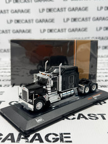 IXO Models 1990 Kenworth W900 Black Semi Truck 1:64 Diecast