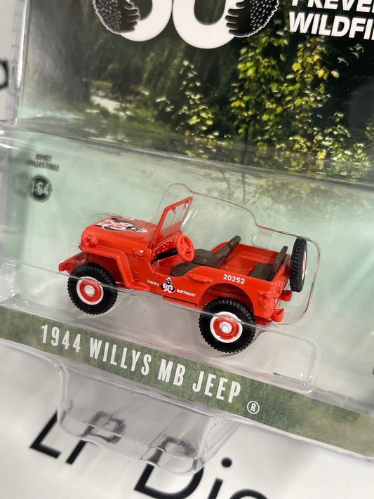 GREENLIGHT 1944 Willys MB Jeep Smokey the Bear 1:64 Diecast