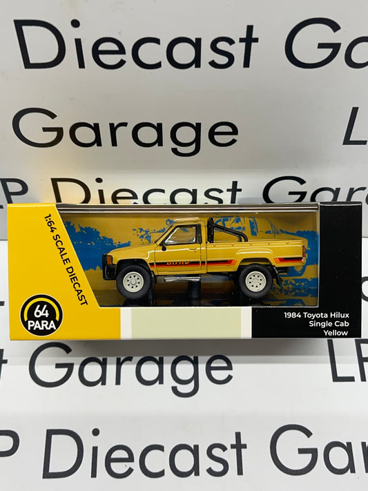 PARAGON MODELS 1984 Toyota Hilux Single Cab 4x4 Truck Yellow 1:64 Diecast