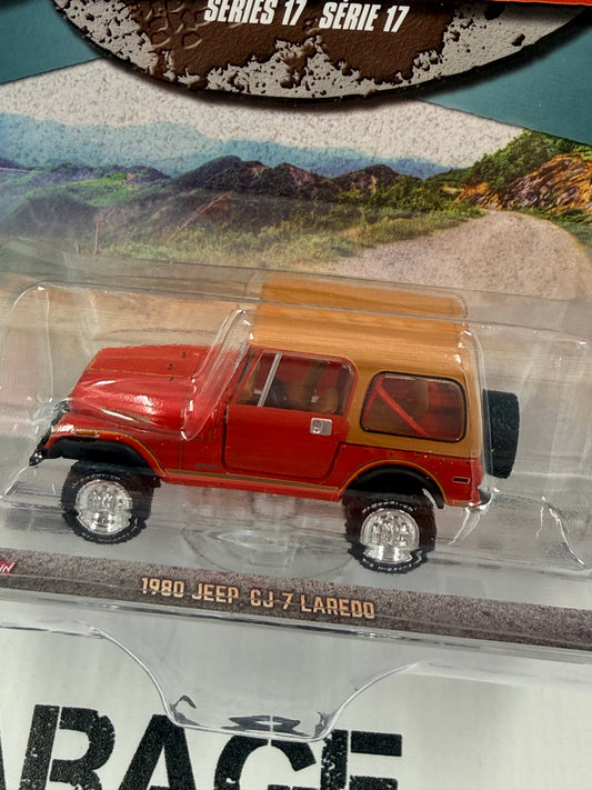 GREENLIGHT 1980 Jeep CJ7 Laredo Red 1:64 Diecast All Terrain