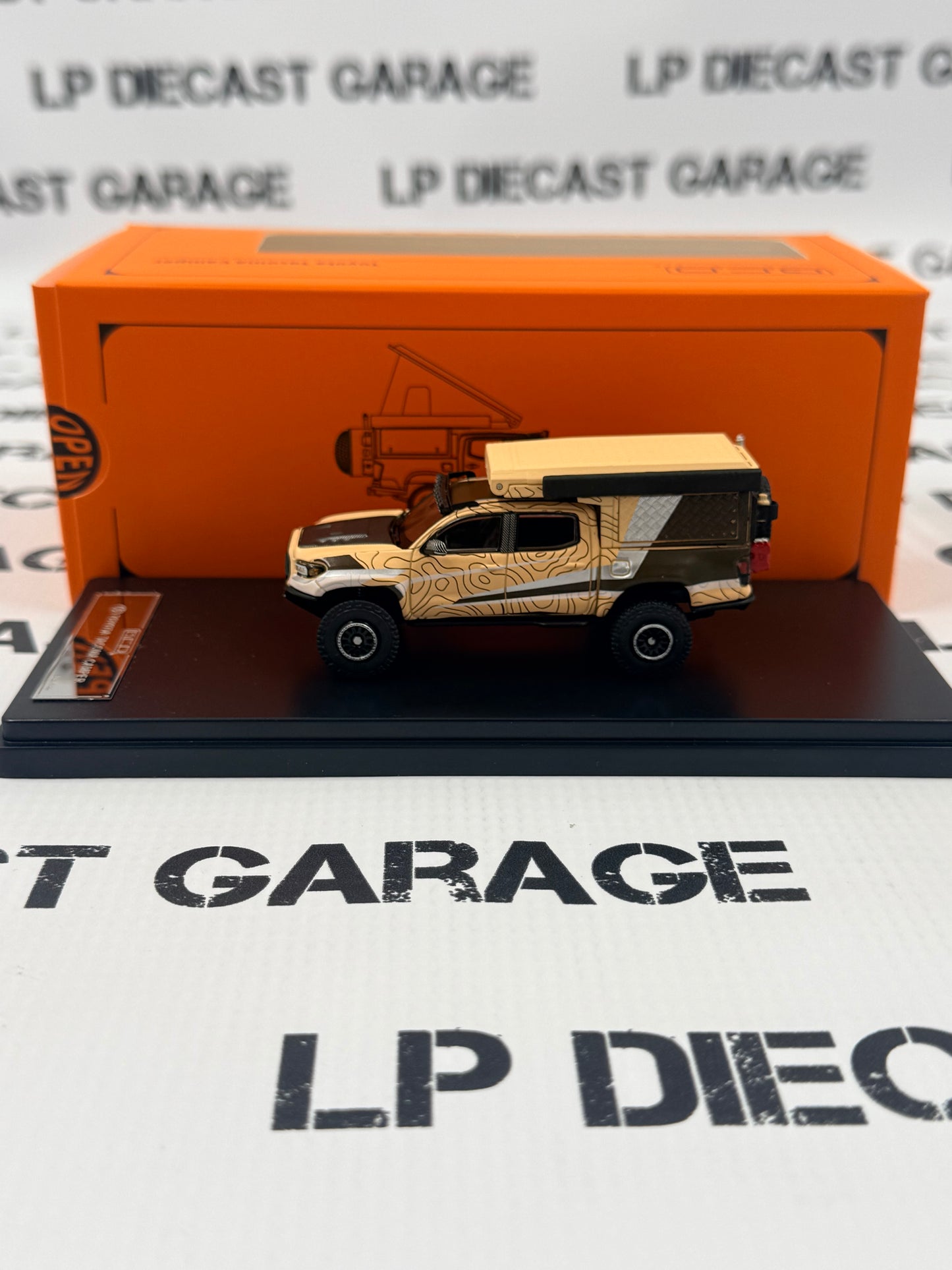 GCD 2023 Toyota Tacoma w/ Camper Desert Tan 1:64 Diecast