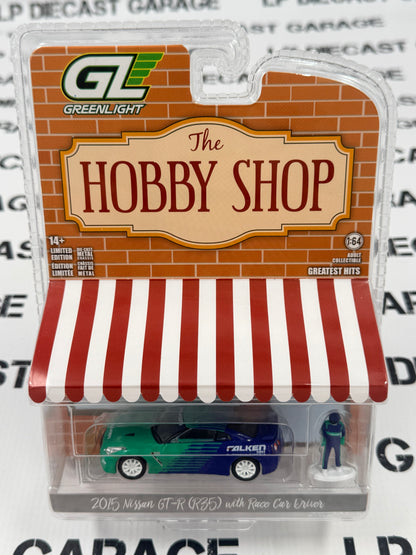 GREENLIGHT 2015 Nissan GT-R Falken Tires w/ Figure 1:64 Diecast Hobby Shop