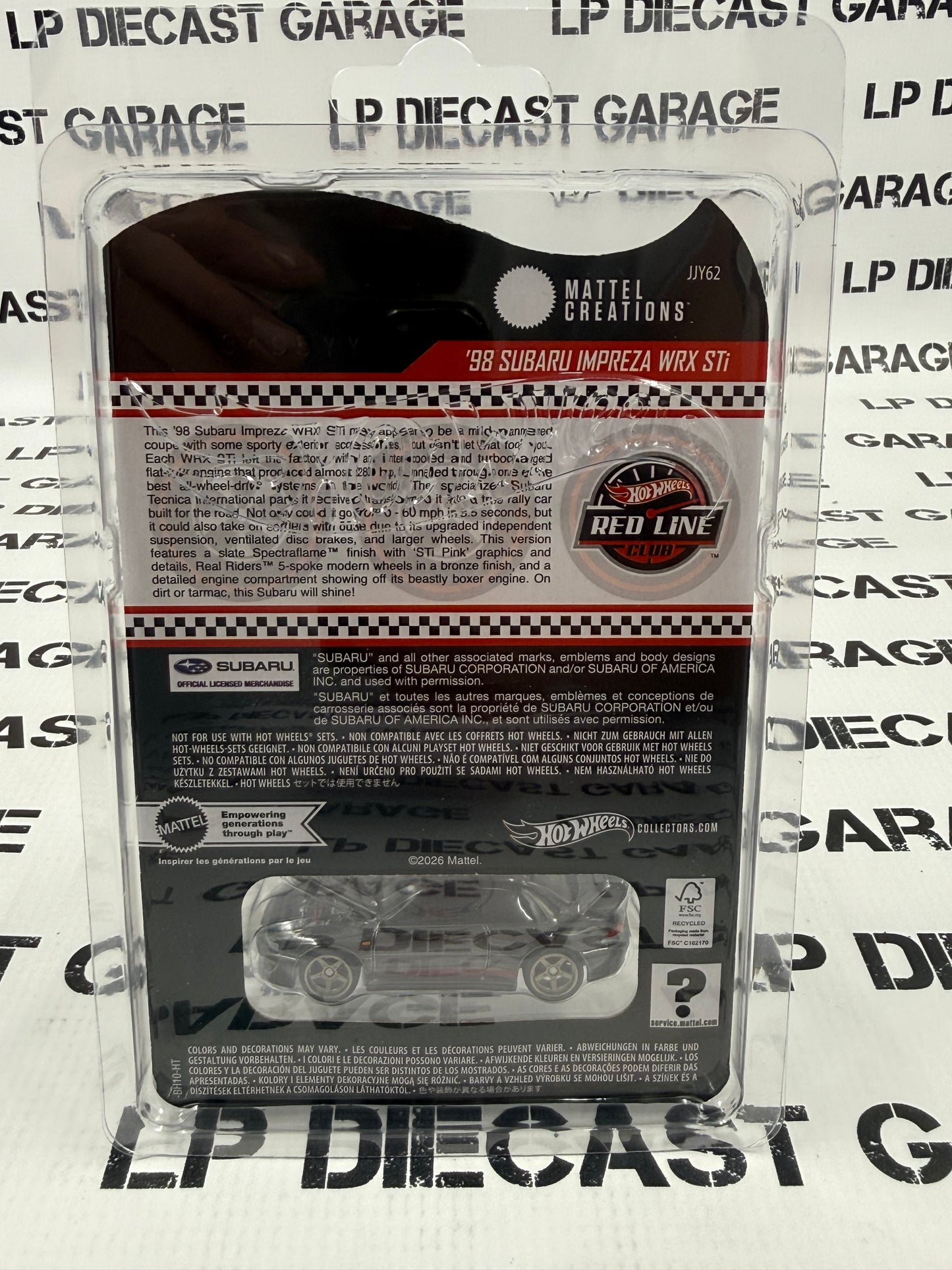 HOT WHEELS 1998 Subaru Impreza WRX STi RLC Collectors 1:64 Diecast