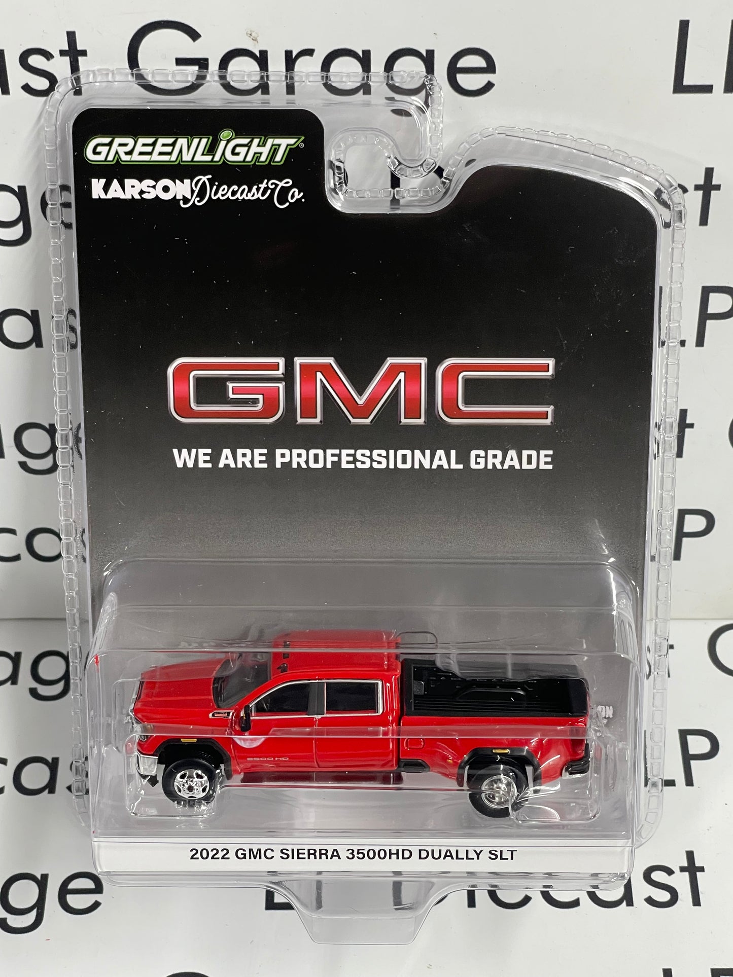 GREENLIGHT 2022 GMC Sierra 3500 Dually Truck Red 1:64 Diecast Karson Exclusive