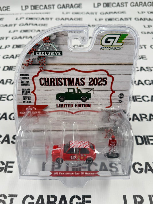GREENLIGHT 1975 Volkswagen Golf GTI w/ Figure 1:64 Diecast Christmas 2025