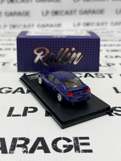 ROLLIN 2008 Dodge Charger SRT8 Blue Sedan 1:64 Diecast