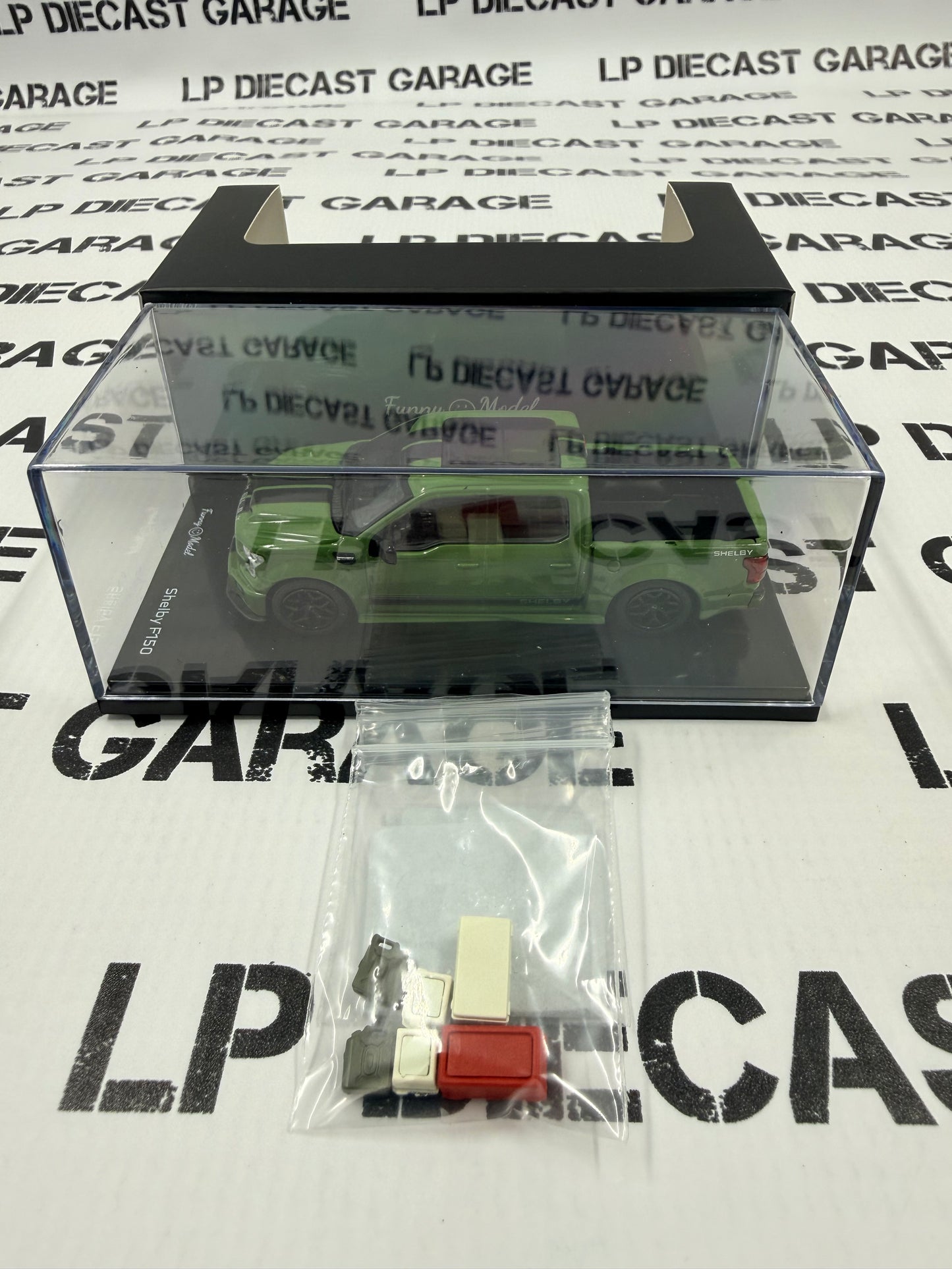 FUNNY MODELS Ford F-150 Shelby Super Snake Green w/ Black Stripe 1:64 Diecast