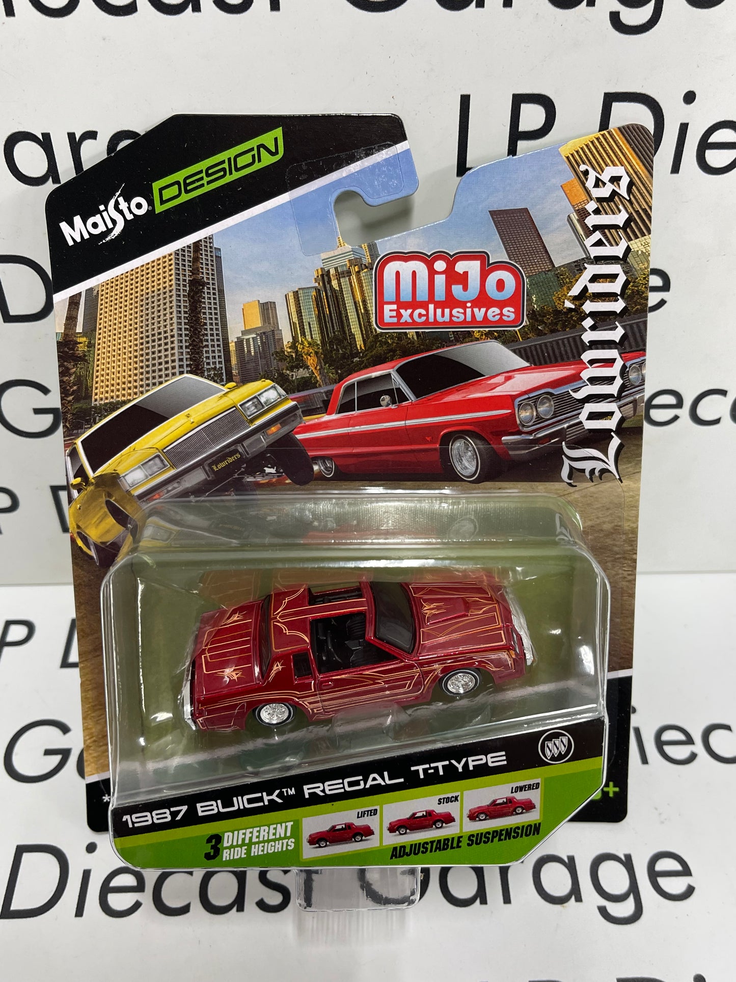 MAISTO 1987 Buick Regal T-Type Red Lowriders 1:64 Diecast MiJo