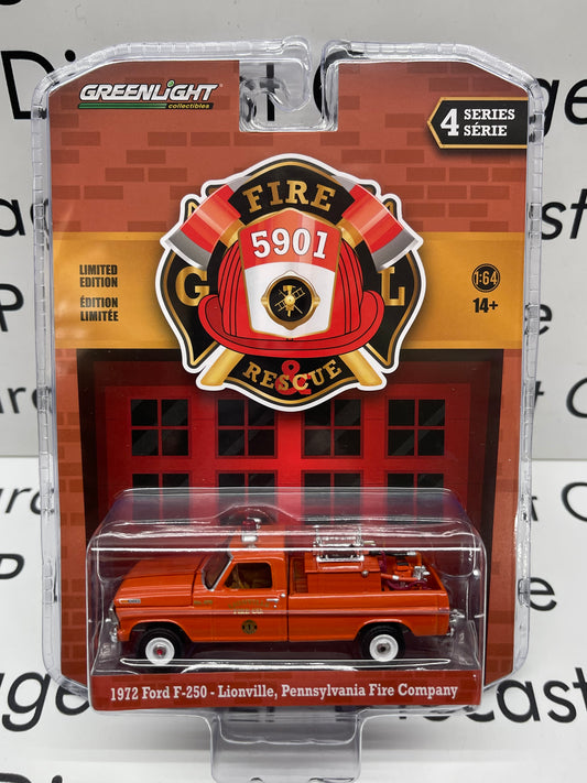 GREENLIGHT 1972 Ford F-250 Lionville PA Fire Company 1:64 Diecast Fire Rescue