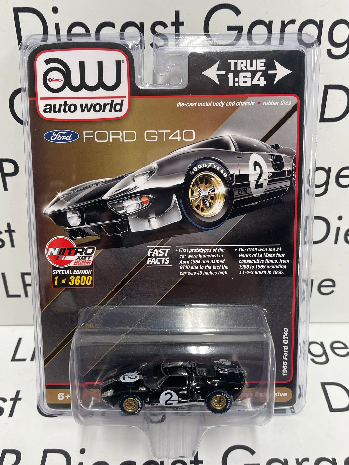 AUTO WORLD 1966 Ford GT40 Nitro Black 1:64 Diecast XGT Exclusive