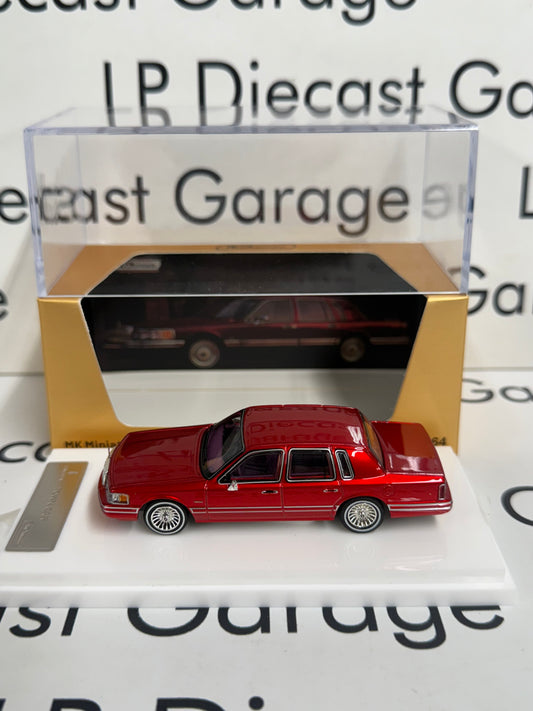 MK Miniatures 1992 Lincoln Town Car Luxury Red 1:64 Diecast