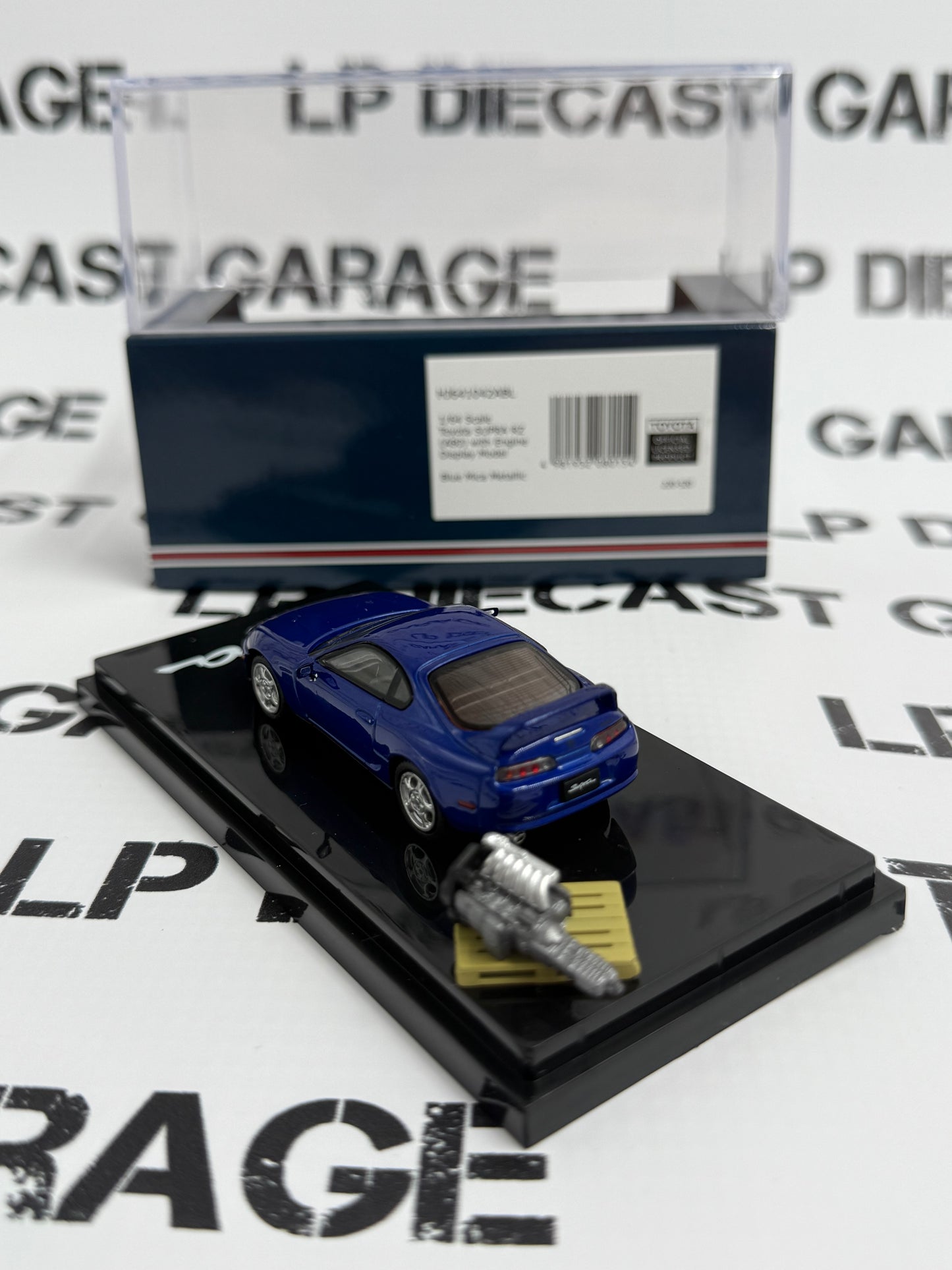HOBBY JAPAN Toyota Supra RZ (A80) w/ Engine Blue Mica 1:64 Diecast