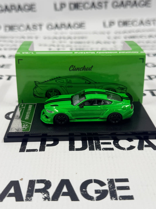 LIBERTY64 Ford Mustang Clinched Green w/ Black Stripes 1:64 Diecast Ghost Player