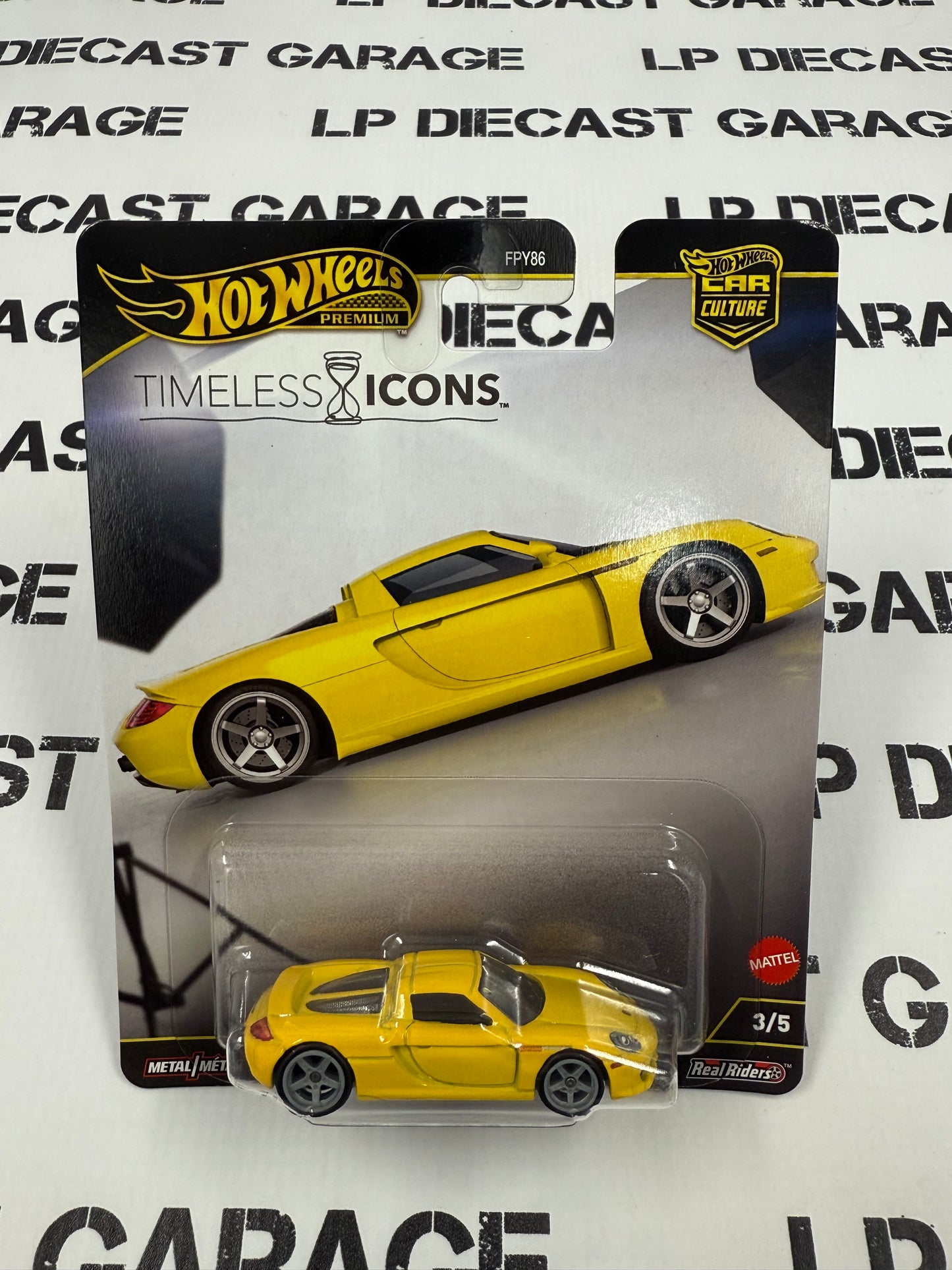HOT WHEELS Porsche Carrera GT Yellow 1:64 Diecast Timeless Icons