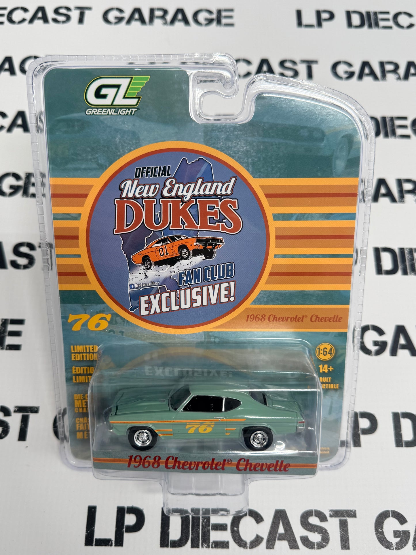 GREENLIGHT 1968 Chevrolet Chevelle New England Dukes 1:64 Diecast Exclusive
