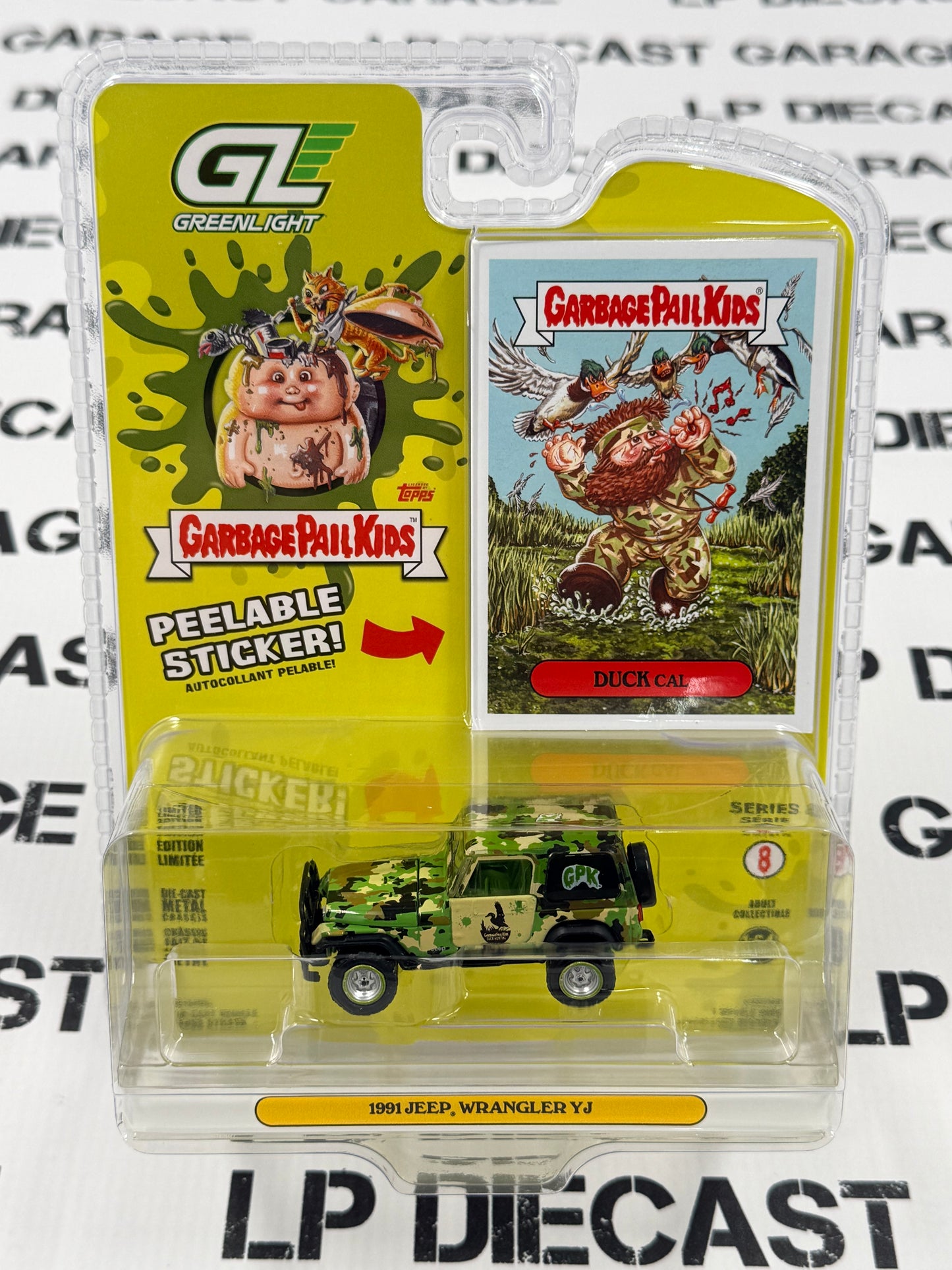 GREENLIGHT 1991 Jeep Wrangler Duck Cal 1:64 Diecast Garbage Pail Kids