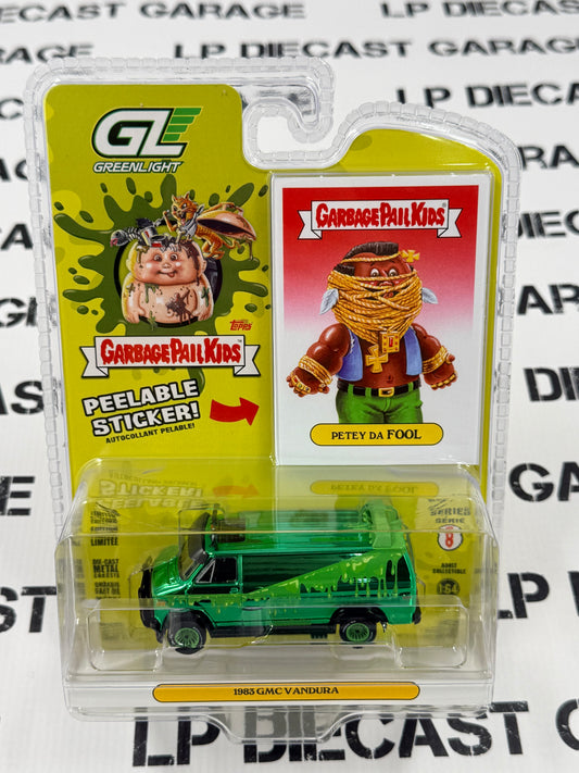 CHROME CHASE GREENLIGHT 1983 GMC Vandura Petey Da Fool 1:64 Diecast Garbage Pail Kids