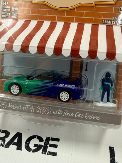 GREENLIGHT 2015 Nissan GT-R Falken Tires w/ Figure 1:64 Diecast Hobby Shop