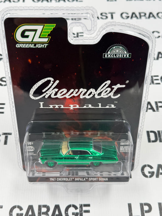 GREEN CHASE GREENLIGHT 1967 Chevrolet Impala Sport Sedan Black 1:64 Diecast