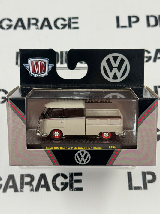 M2 1959 VW Double Cab Truck Beige & Black 1:64 Diecast