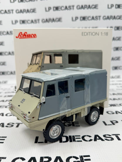 SCHUCO 1975 Steyr-Puch Haflinger Gray & White Truck 1:18 Diecast Model