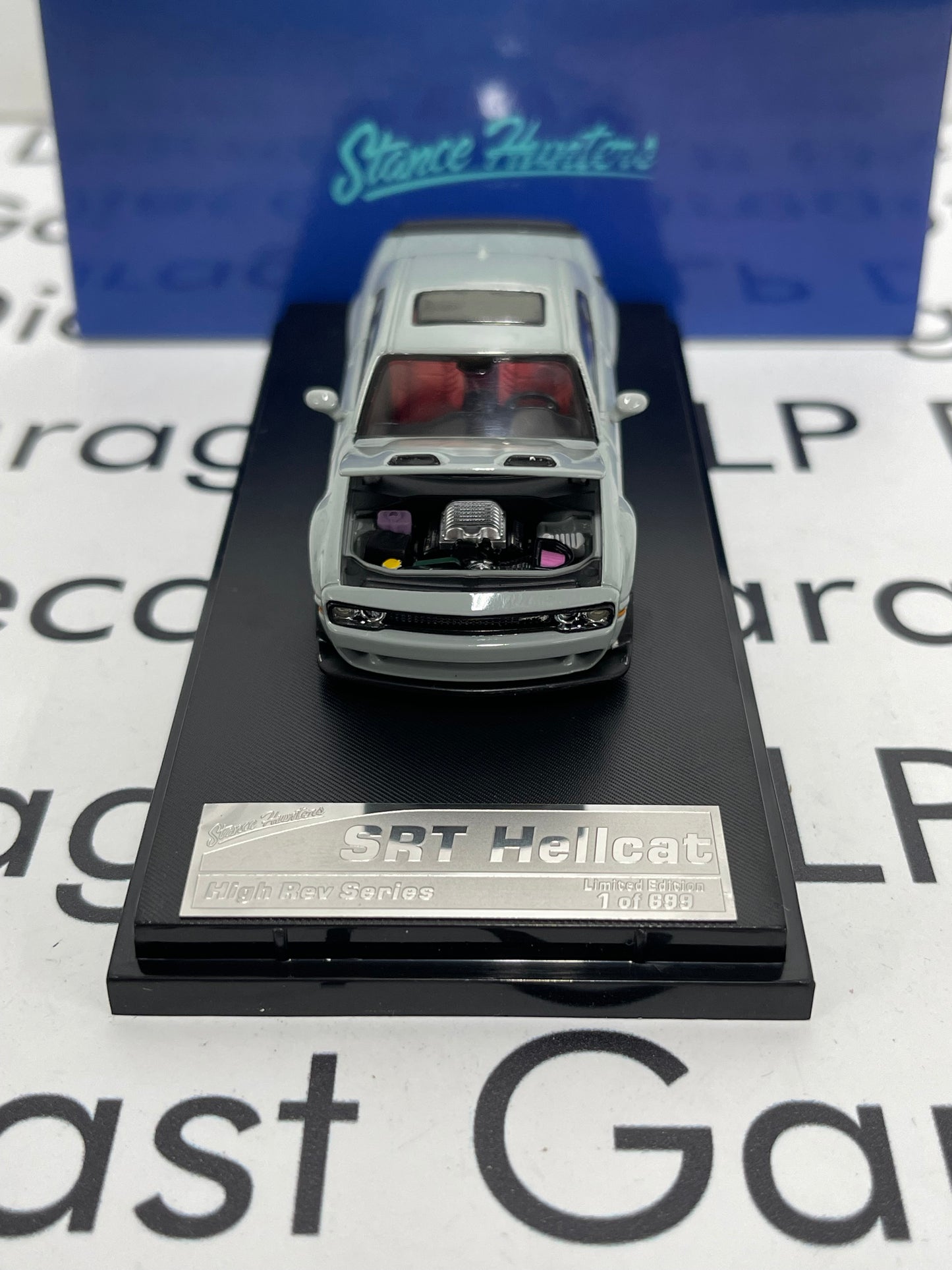 STANCE HUNTERS 2023 Dodge Challenger SRT Hellcat Gray 1:64 Diecast