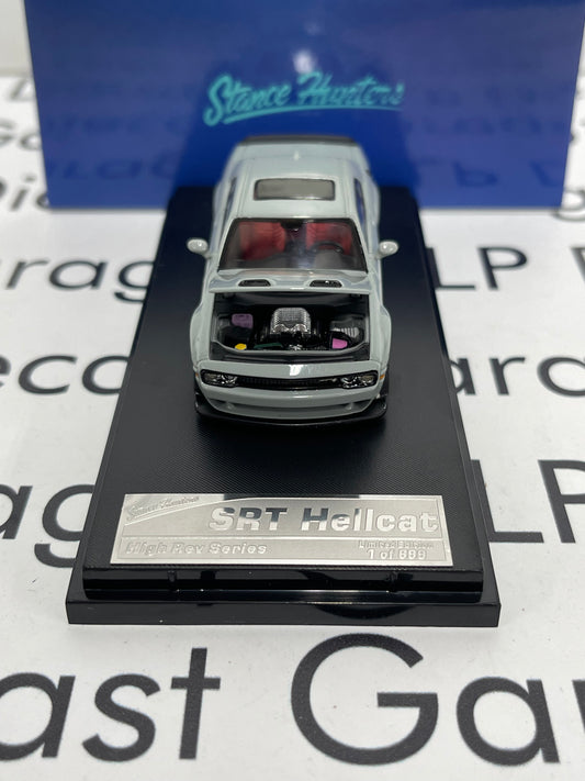 STANCE HUNTERS 2023 Dodge Challenger SRT Hellcat Gray 1:64 Diecast