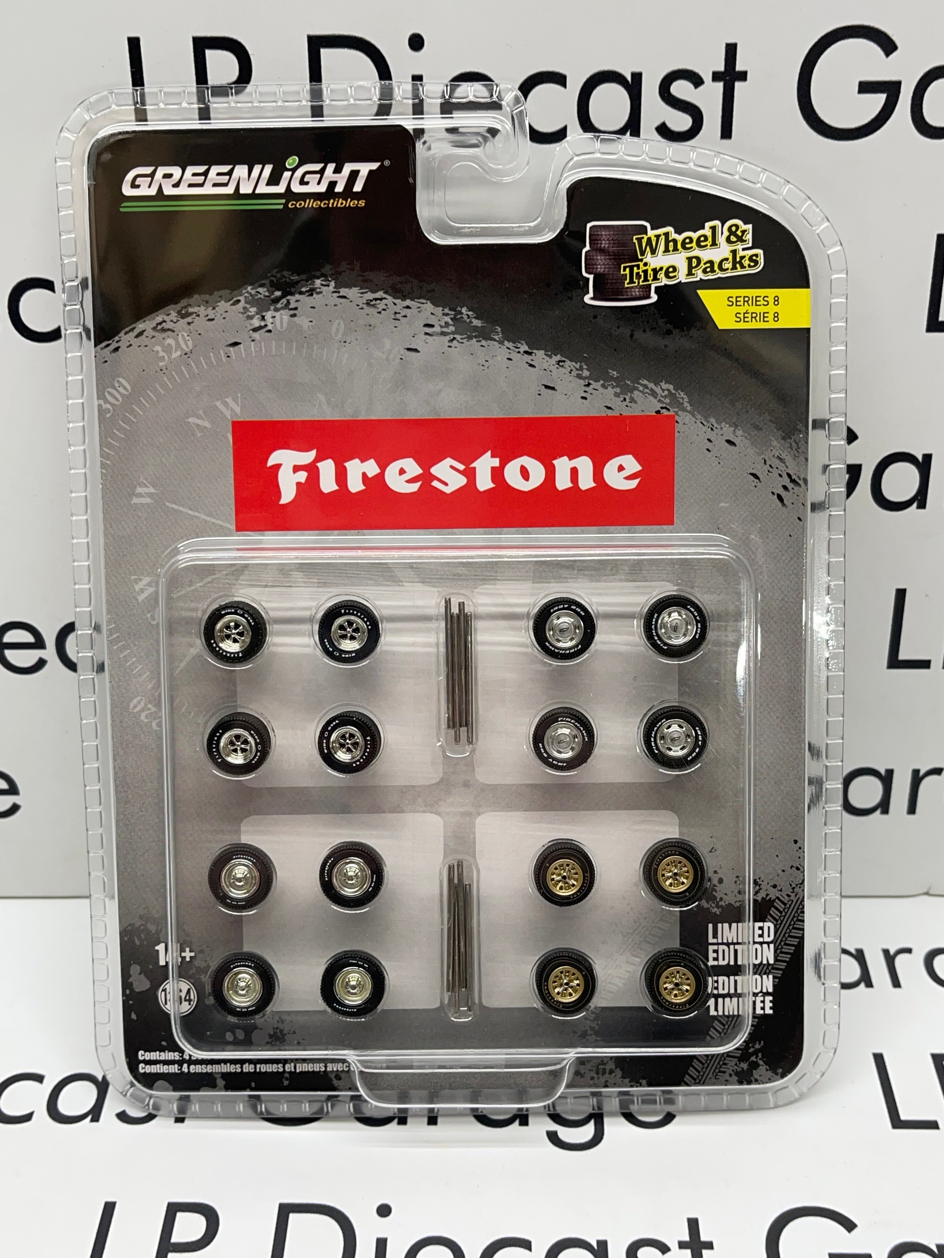 GREENLIGHT Firestone Wheel & Tire Pack Series 8 for 164 Diecast LP Diecast Garage