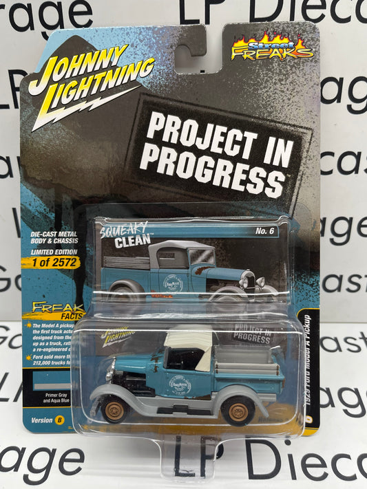JOHNNY LIGHTNING 1929 Ford Model A Pickup Blue Primer Project 1:64 Diecast Street Freaks