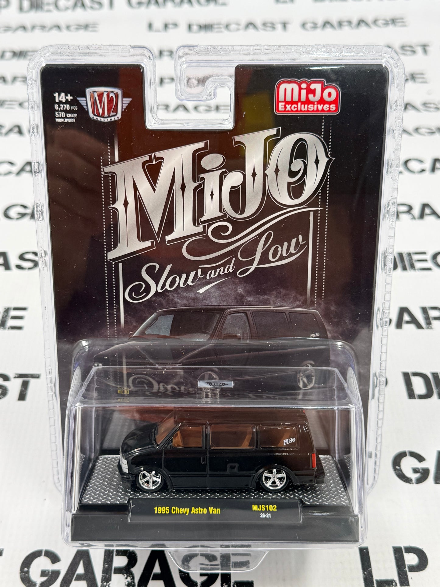 M2 1995 Chevy Astro Van Black Low Rider 1:64 Diecast MiJo