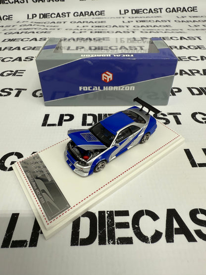 FOCAL HORIZON Nissan Skyline GT-R R34 Blue & Silver 1:64 Diecast Ghost Player