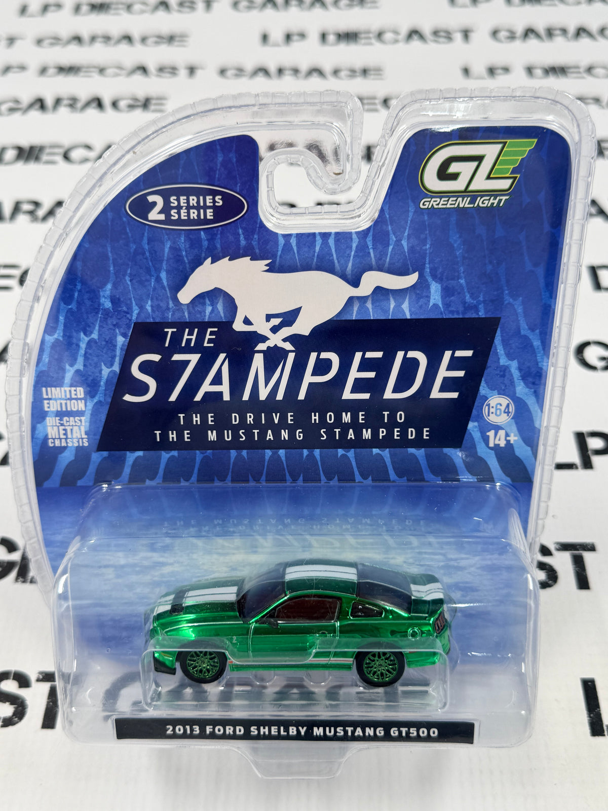 CHROME CHASE GREENLIGHT 2013 Ford Mustang Shelby GT500 Red 1:64 Diecast Stampede Series 2