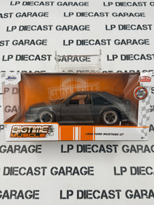 JADA 1989 Ford Mustang GT Flat Black MiJo 1:24 Diecast Bigtime Muscle