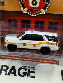 GREENLIGHT 2024 Chevrolet Tahoe Montgomery County MD 1:64 Diecast Fire Rescue