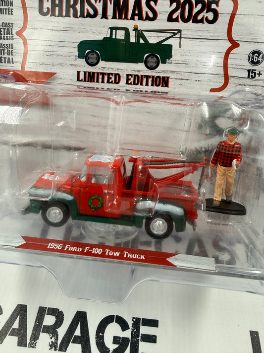 GREENLIGHT 1956 Ford F-100 Tow Truck w/ Figure 1:64 Diecast Christmas 2025