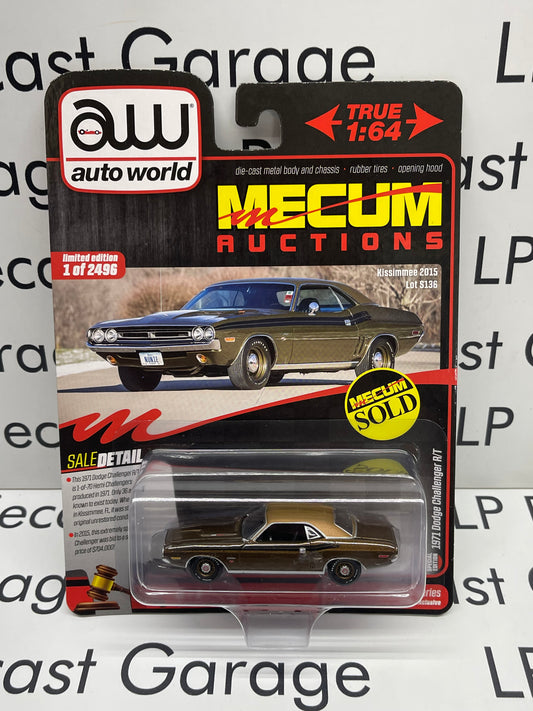 AUTO WORLD 1971 Dodge Challenger R/T Dark Gold Metallic Mecum Auctions 1:64 Diecast