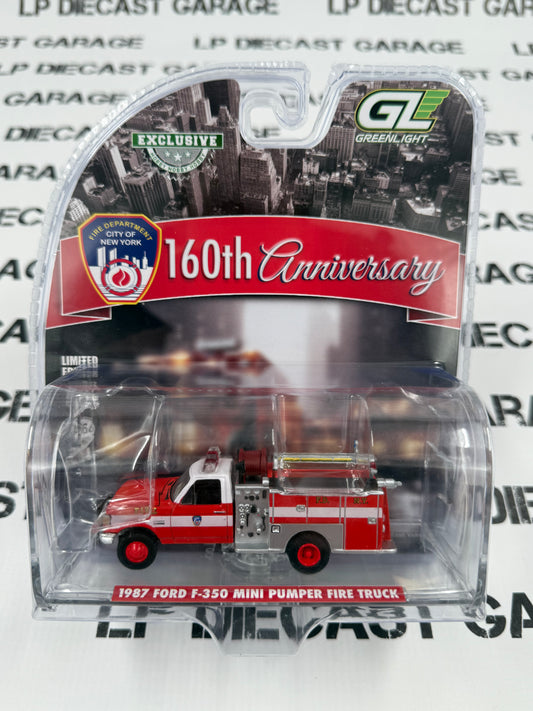 GREENLIGHT 1987 Ford F-350 Mini Pumper FDNY Fire Truck 1:64 Diecast