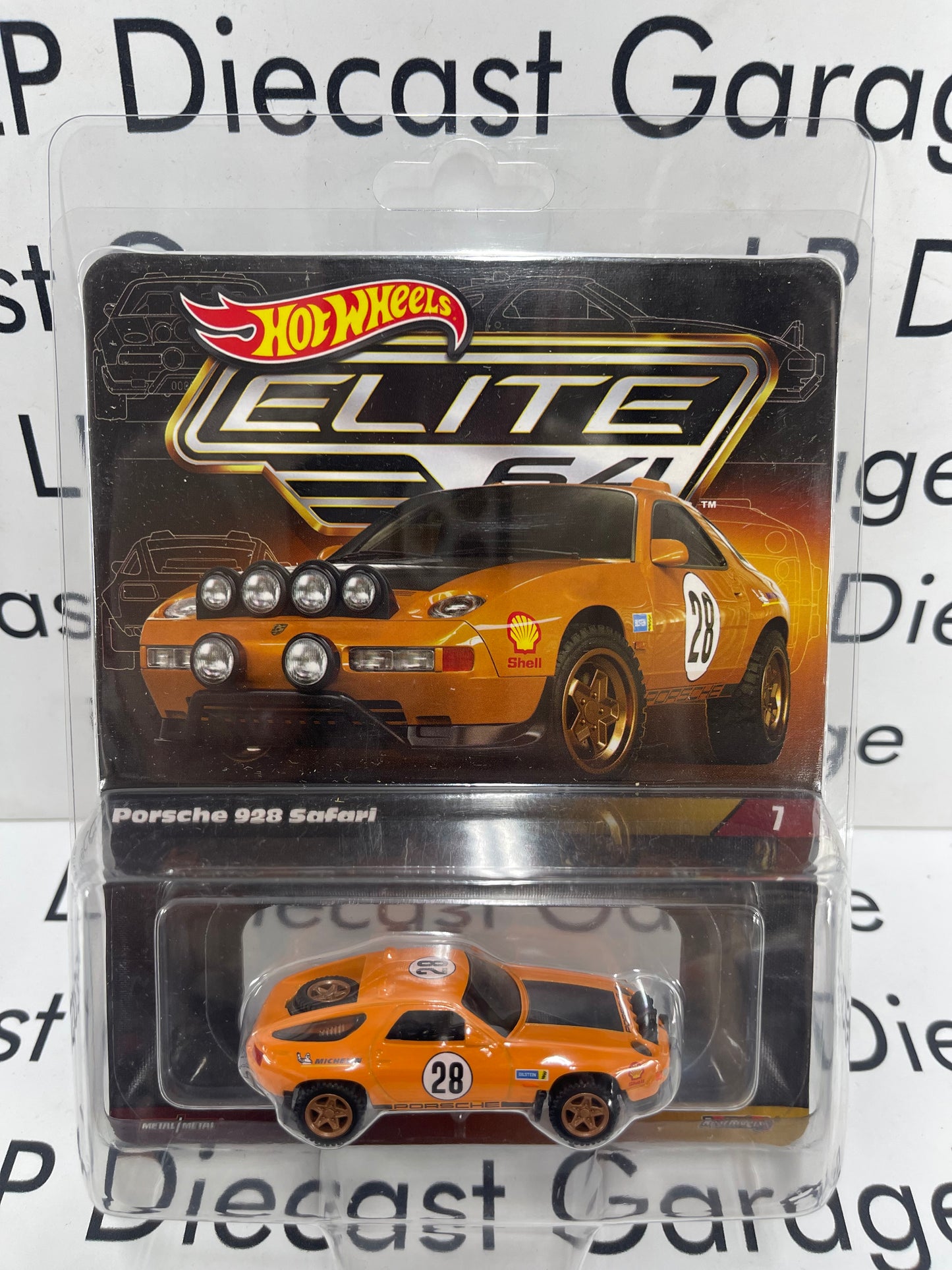 HOT WHEELS Porsche 928 Safari Elite 64 Collectors Car Orange 28 Rally