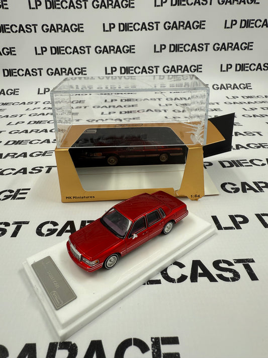 MK Miniatures 1992 Lincoln Town Car Luxury Red 1:64 Diecast AUCTION