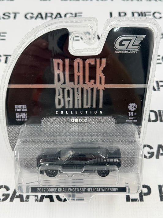 GREENLIGHT 2017 Dodge Challenger Hellcat Widebody 1:64 Diecast Black Bandit