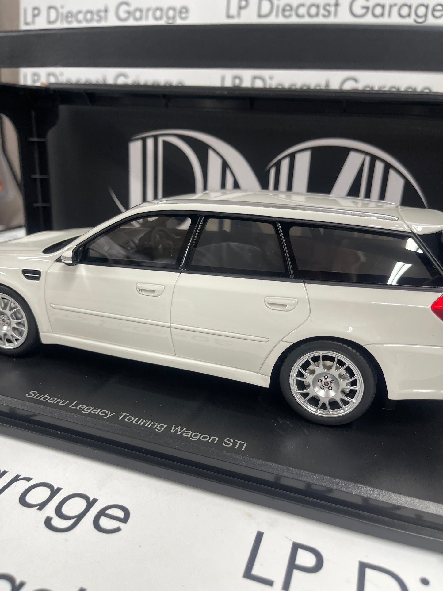 DNA Collectibles 2006 Subaru Legacy Touring Wagon STI S402 White 1:18 Scale Resin Model